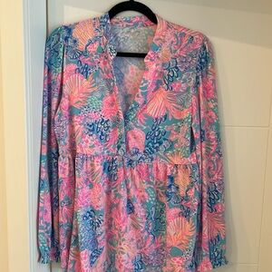 Lilly Pulitzer Winona Knit Tunic In Splendour In The Sand Size M